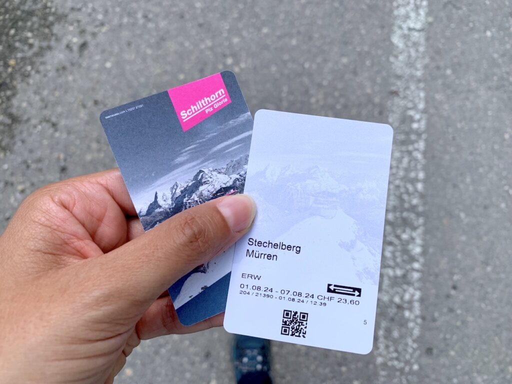 Ticket del teleférico a Mürren